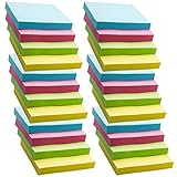 24 Pads Self-Stick Notes, 100 Sheets/Pad, Sticky Notes 3x3 inch with Assorted Colors, Post Notes for Study, Works, Daily Life