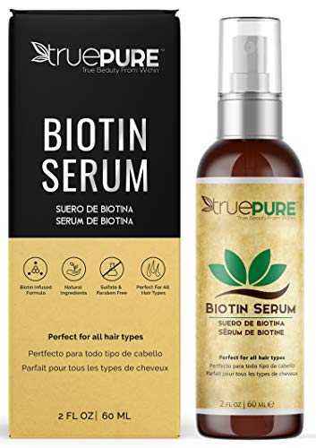 TruePure Biotin Serum With BioPure Complex - Natural, Unscented Leave-In Hair & Scalp Treatment Formula For Healthy Hair Growth & Hair Loss Prevention - 2oz