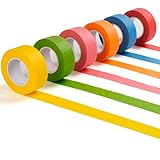 Colored Masking Tape 1 Inch x 22 Yards x 6 Rolls Colored Painters Tape Drafting Paint Tape Colorful Craft Tape for Arts Supplies, Labeling, Color-Coding, Decor, Painting(6 Color)