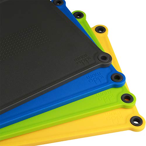 IDDOMUM Plastic Cutting Board (4-Piece Set) for Kitchen, BPA Free, Double-Side Design, Dishwasher safe with Non-Slip Feet and Non-Spill Edges