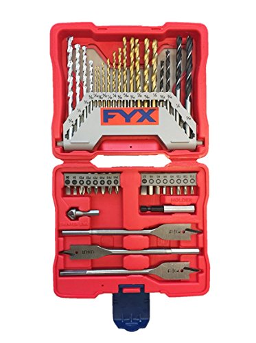 Book Cover FYX Household Drill and Drive Mixed Set for Wood, Metal and Masonry (40 pcs)