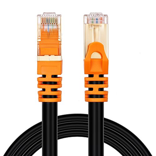 Cat 7 Outdoor Ethernet Cable 100 ft,NC XQIN CAT 7 Heavy Duty Double Shielded Ethernet Patch Cable Waterproof Ethernet Cable for Ethernet Switch, IP Camera, POE and More Direct Burial Ethernet Cable