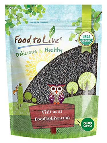 Organic Black Sesame Seeds, 1 Pound – Non-GMO, Raw Unhulled Kala Til Seeds, Unroasted, Kosher, Vegan, Bulk. Good Source of Calcium, Iron and Dietary Fiber. Perfect for Sesame and Tahini Paste.