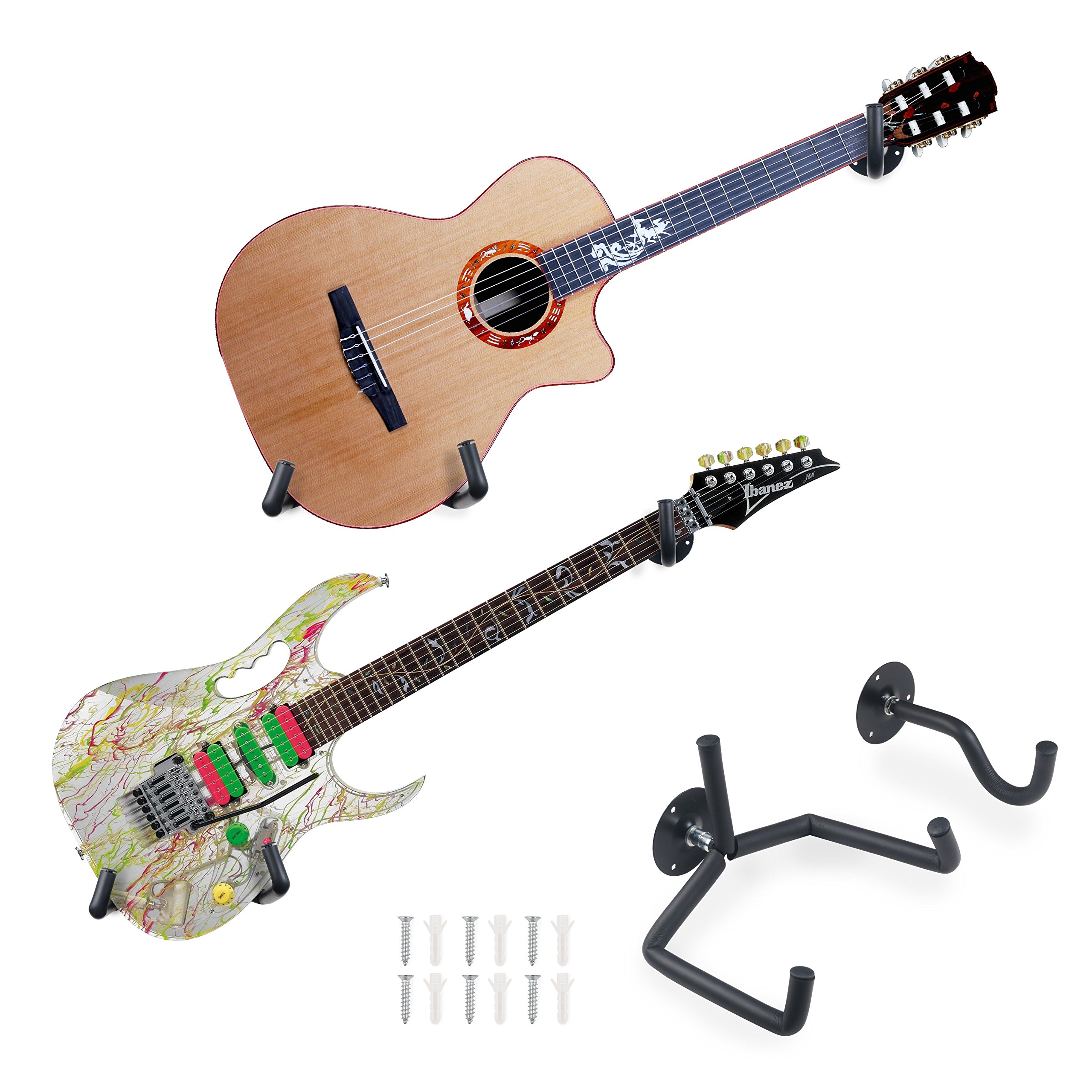 WESOLO Guitar Wall Mount Slatwall Horizontal Guitar Wall Hanger Holder Bass Rack Hook Acoustic Guitar / Classical Guitar / Jazz Guitar