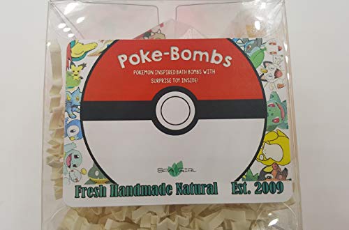 Book Cover SPA PURE POKEMON Bath Bomb - For Kids With Surprise Toys Inside (POKEMON) USA made, Natural, Organic XL 5 oz Gift For Girls/Boys