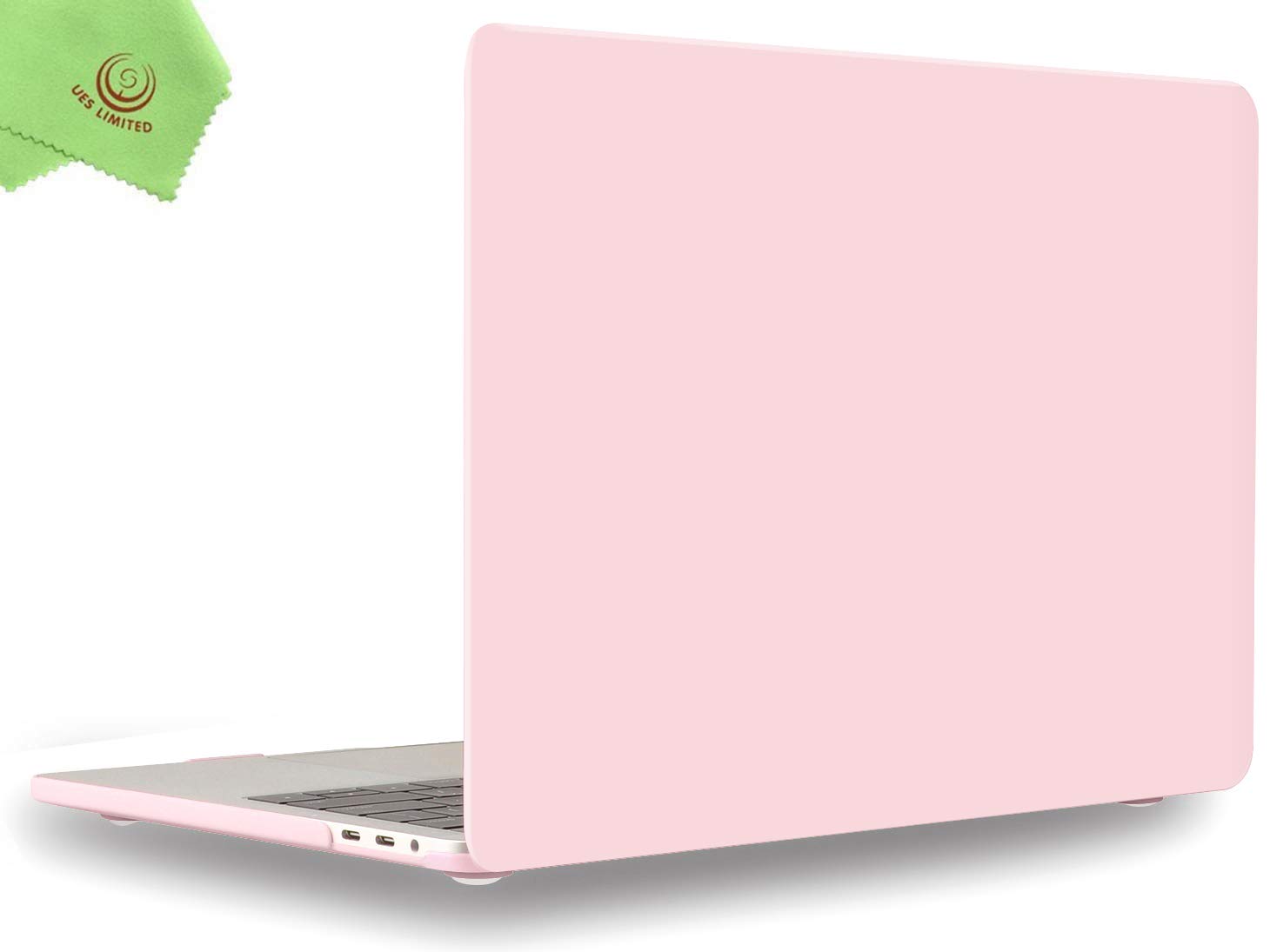 UESWILL Compatible with MacBook Pro 13 inch Case 2019 2018 2017 2016 Release A2159 A1989 A1706 A1708, Matte Hard Shell Cover & Microfibre Cleaning Cloth, Rose Quartz