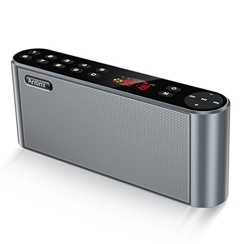Antimi Bluetooth Speaker,FM Radio Player,MP3 Player Stereo Portable Wireless Speaker Drivers with HD Sound, Built-in Microphone, High Definition Audio and Enhanced Bass(Black)