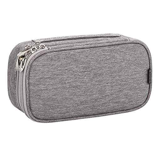 Makeup Bag, Small Cosmetic Organizer Travel Makeup Brush Bag Multifunctional Cosmetic Bag 2 Layer Makeup Pouch Holder Portable PU Leather Bag for Women (Champagne Gold)