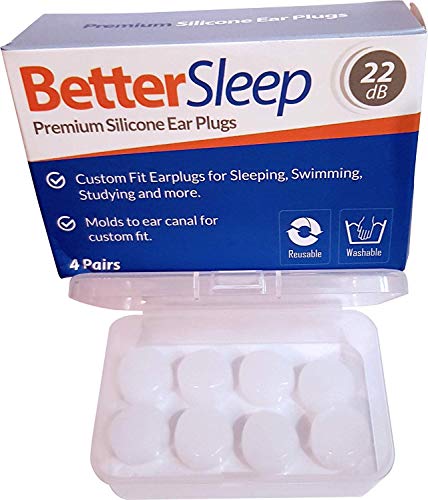 Ear Plugs for Sleeping from Better Sleep - Moldable Silicone, Swimming, Studying, Snoring, Concerts, Noise Cancelling