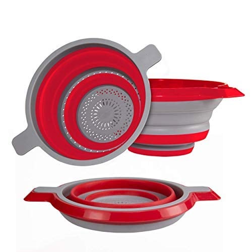 Book Cover Kitchen Maestro Collapsible Colander Set Red Gray