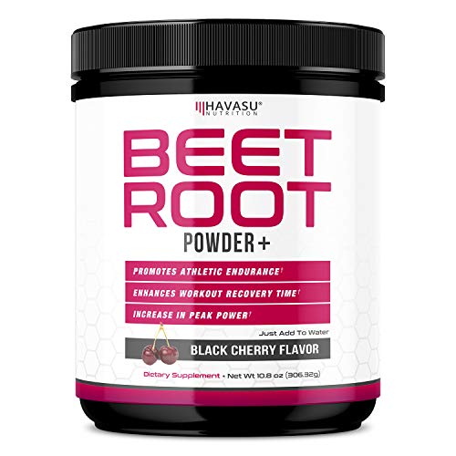 Beet Root Powder - Supports Workout Recovery & Promotes Athletic Endurance, No Sugar, Black Cherry Flavor, Net Weight 10.8 oz
