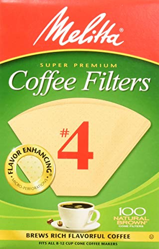 Book Cover Melitta Cone Coffee Filters Natural Brown #4, 100 Count