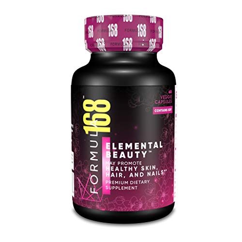 Elemental Beauty - Supports Healthy Hair Growth, Skin and Nails - Biotin, Resveratrol, Hyaluronic, Soy Isoflavones and Vitamins C & E, Phytoestrogen| Men & Women |Sugar Free | 60 Veggie Capsules/Pills