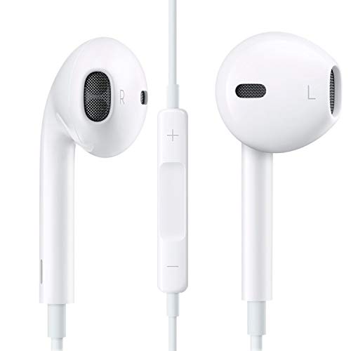 Book Cover Apple EarPods in-Ear Earbuds with Mic and Remote Earbud Headphones iPhone iOS, White (Renewed)