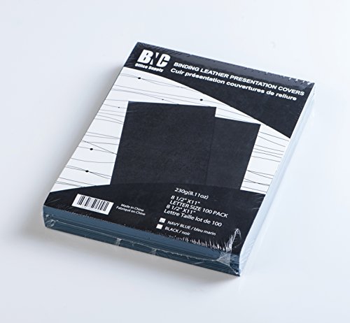 BNC Letter Size Linen Texture Presentation Covers Navy Blue Pack of 100