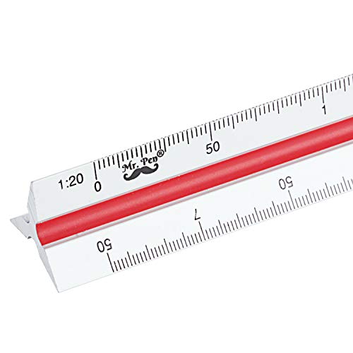 Mr. Pen - Metric Engineering and Architectural Scale Ruler, Aluminum Architect Scale (Metric), Triangular Scale, Scale Ruler for Blueprint, Triangle Ruler, Drafting Ruler, Engineering Scale
