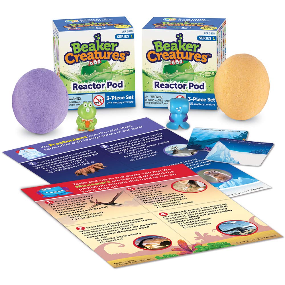 Learning Resources Beaker Creatures Reactor Pod, Homeschool, STEM Toys, Science and Experiments for Kids, 3 Piece Set, Series 1