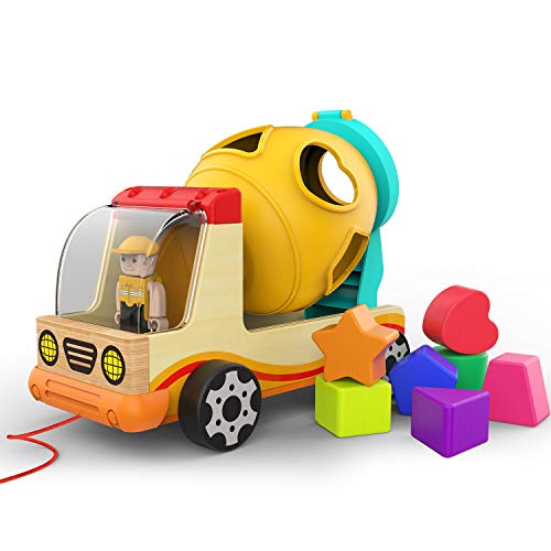 TOP BRIGHT Wooden Shape Sorter Toys for Toddlers Learning Sort and Match for 1 2 Year Old