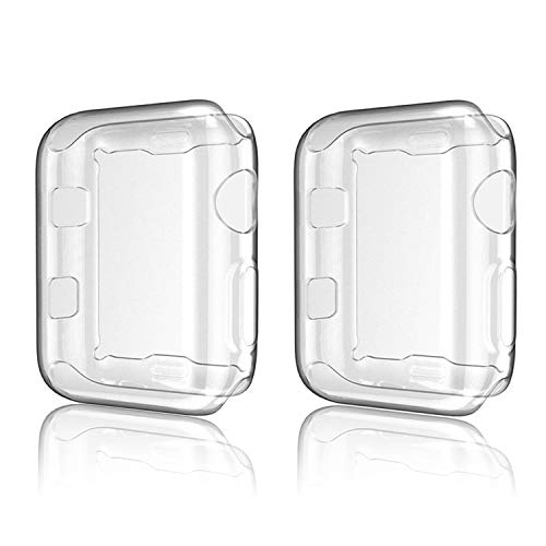 for Apple Watch Case iWatch Screen Protector TPU All-Around Protective Case Clear Ultra-Thin Cover for Apple Watch Series 3, 2 Pack case (Clear, for 38mm Apple Watch case)