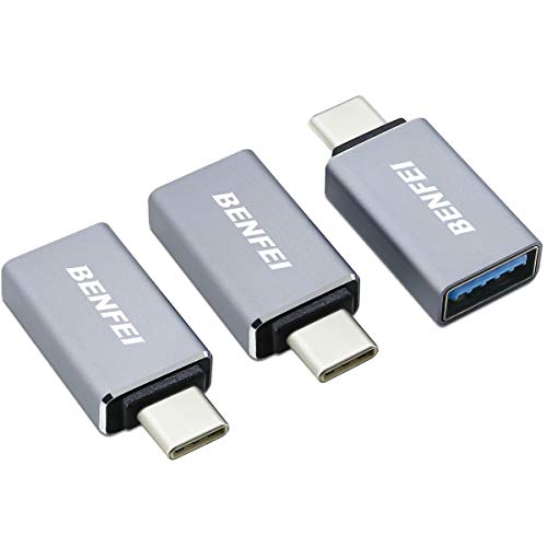 USB C to USB 3.0 Adapter 3 Pack,Benfei USB C to A Male to Female Adapter, Compatible with MacBook 2018 2017 2016, Samsung Galaxy Note 8, Galaxy S8 S8+ S9, Google Pixel, Nexus, and More