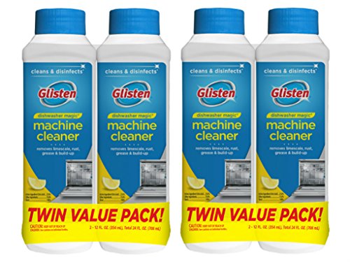 Glisten Dishwasher Magic Machine Cleaner and Disinfectant, 4 Bottles