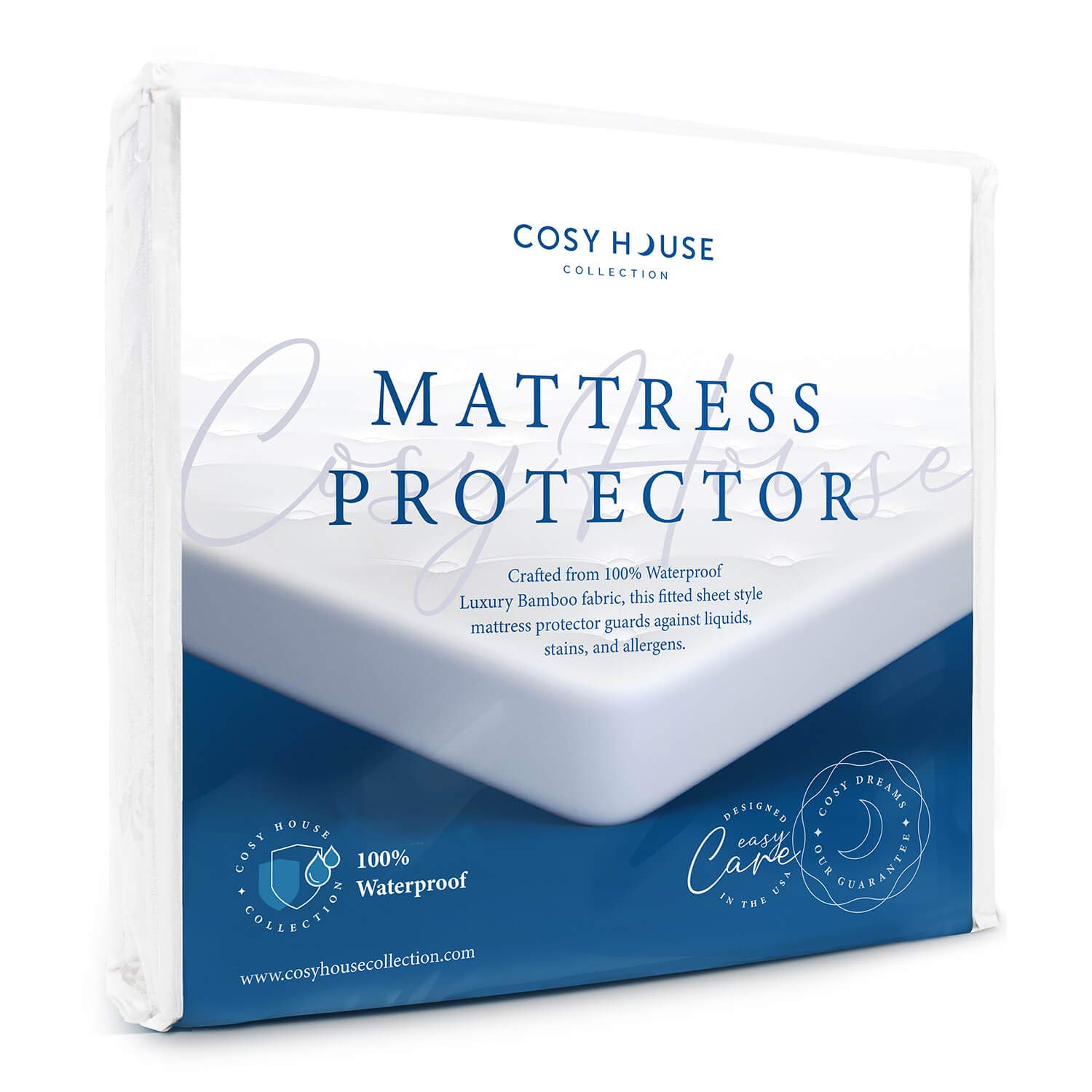 Cosy House Collection Luxury Mattress Protector - Blend of Rayon Derived from Bamboo - College Dorm Room Essentials - Ultra Soft Comfort, Stays Cool & Quiet - Premium Fitted Sheet Style (Twin XL)