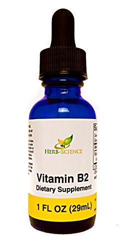 Liquid Vitamin B2 Riboflavin Drops, Alcohol-Free Liquid Extract Support Digestion, Maintain Proper Energy Levels, Boost Collagen Production for Healthy Hair, Nails, Skin, Herb-Science (1 oz)