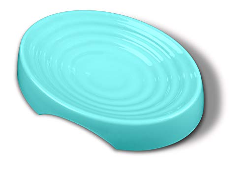 CatGuru Premium Whisker Stress Free Cat Food Bowls, Cat Food Dish. Provides Whisker Stress Relief and Prevents Overfeeding! (Oval - Set of 2 Bowls, Aruba)