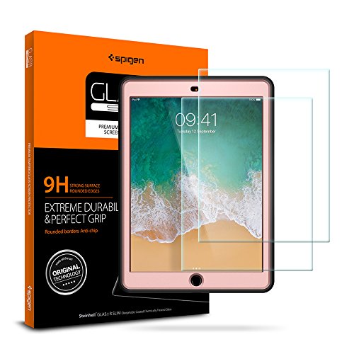 Spigen Tempered Glass (2 Pack) Screen Protector Designed for iPad 9.7" Tough Armor TECH Case