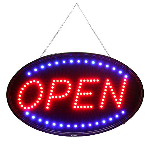 LED Open Sign, FITNATE Large 23x14 inch Business Open Sign (Red/Blue)