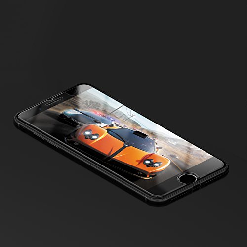 [2 Pack] Happease 0.4mm Tempered Glass Screen Protector for iPhone 8 and iPhone 7 |[a Black TPU Case Included]
