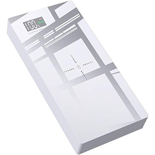 Wireless Portable Charger,TOVAOON 20000mAh Fast Charging Power Bank Battery Pack with LED Display and Full Glass Panel Compatible with Qi Wireless Charging Device or Traditional Wired Charging