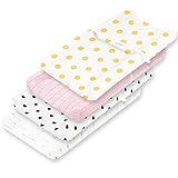 Changing Pad Cover – Premium Baby Changing Pad Covers 4 Pack – Boy or Girl Changing Pad Cover – Pure Cotton Machine Washable Pink and White Changing Table Cover – Diaper Changing Pad Cover Sheets