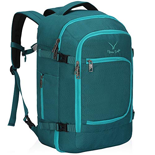 Hynes Eagle Travel Backpack 40L Flight Approved Carry on Backpack Men Large Cabin Weekender Laptop Backpack Women 15.6 inches Teal 2018