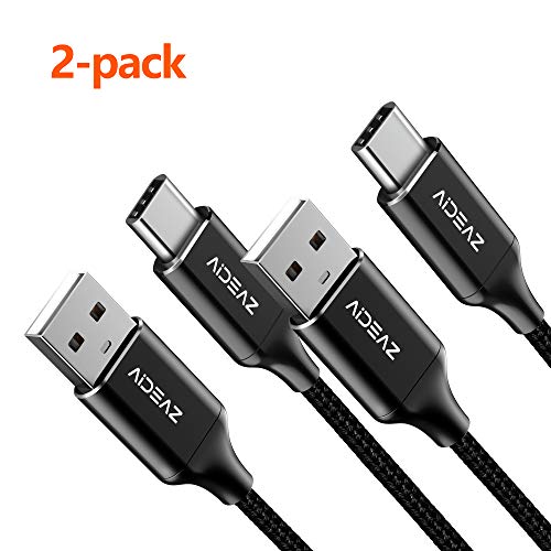 AIDEAZ PowerCross USB C to USB A 3.0 Cable (6ft), High Durability, Compatible with Samsung Galaxy Note 8/S8/S8+/S9/S9+, MacBook, Sony XZ, LG V20/G5/G6, HTC 10, Xiaomi 5 and More (Black)