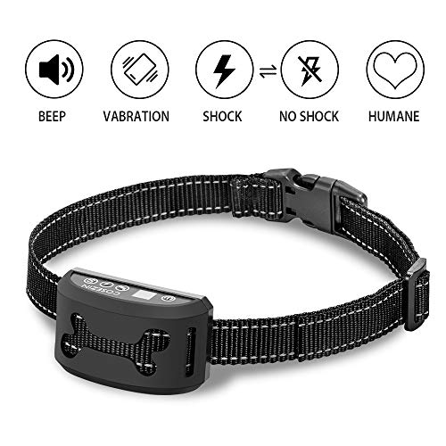 Bark Collar for Small Large Medium Dog COSEZIN Humane No Bark Dog Training Collar with Beep Vibration Harmless Shock 3 Modes, Waterproof, Rechargeable, Anti Bark Device 2018 New