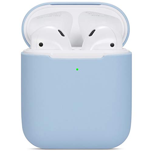 Compatible Airpods Case, Protective Ultra-Thin Soft Silicone Shockproof Non-Slip Protection Accessories Cover Case for Apple Airpods 2 & 1 Charging Case - Light Blue