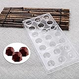 PC Polycarbonate Chocolate Mold - 21 Cavities Diamond Shaped, Candy Making Molds, DIY Mould Cookie Tray, Clear Polycarbonate Mold for Mousse, Jelly, Candy, Chocolate