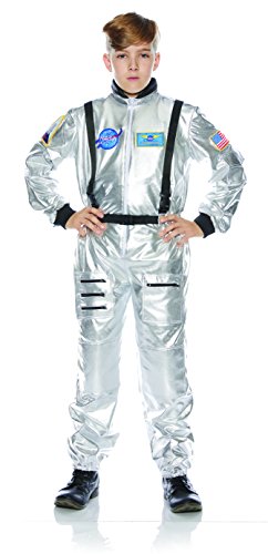 Underwraps Kid's Children's Astronaut Jumpsuit Costume - Silver Childrens Costume, Silver, Medium
