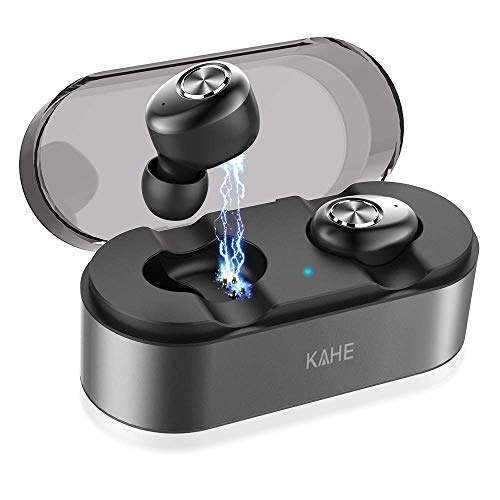 Book Cover Wireless Earbuds, KAHE E18 True Wireless Headphones Bluetooth V5.0 Ear Buds HD Stereo Sound 15H Playtime TWS in-Ear Headset with Charging Case, Built-in Mic