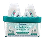 Johnson’s Touchably Soft Newborn Baby Gift Set, Baby Bath & Skincare for Sensitive Skin, 5 Items