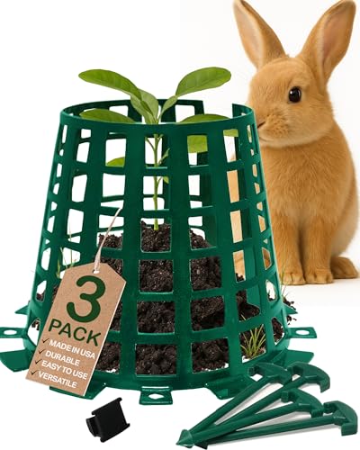 Plant Knight Tree Trunk Protectors for Saplings & Young Trees - Tree Guards Animal-Proof Wraps Against Deer, Rabbits & Rodents - UV-Resistant Weatherproof Bark Protection 3 Pack Green