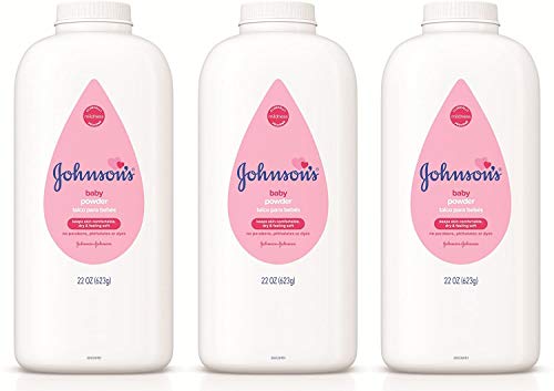 Johnson's Baby Powder Triple-Pack for Delicate Skin, Hypoallergenic and Free of Parabens, Phthalates, and Dyes Baby Skin Care, 3 x 22 oz (Pack of 3)