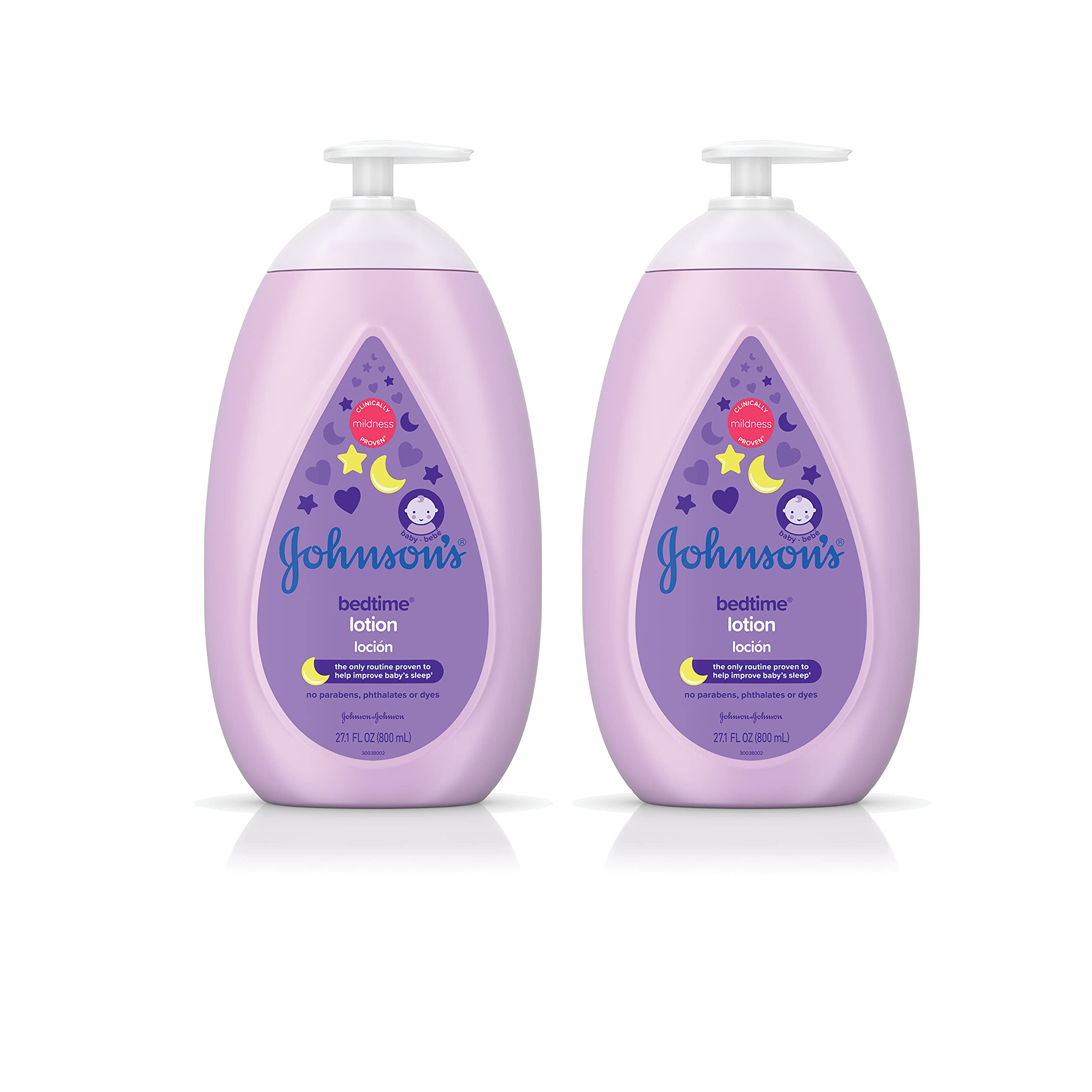 Johnson's Calming Bedtime Baby Lotion, Hypoallergenic and Paraben Free, Twin-Pack, 2 x 27.1 fl. oz 27.1 Fl Oz (Pack of 2)