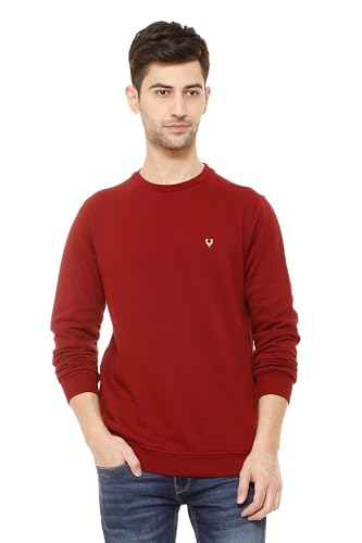 Allen Solly Men Casual Cotton Crew Neck, Regular Sweatshirt (Asstorgpm88973_Maroon_L)