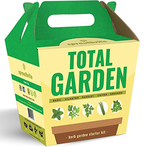 Sproutbrite Indoor Herb Kit Garden Starter Grow Kit DIY Gardening Gift for The Kitchen, Balcony, or Window Sill