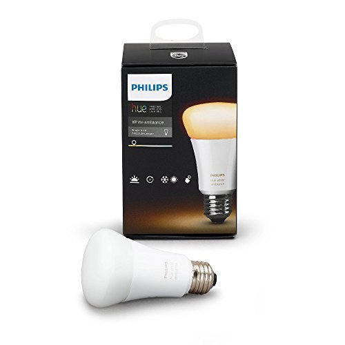 Philips Hue White Ambiance A19 60W Equivalent Dimmable LED Smart Light Bulb, 1 Smart Bulb, Works with Alexa, Apple HomeKit, and Google Assistant, (California Residents)