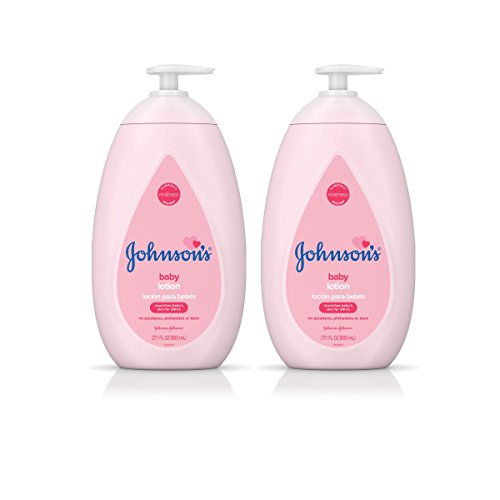 Johnson's Moisturizing Pink Baby Lotion with Coconut Oil, Hypoallergenic, 2 x 27.1 fl. oz