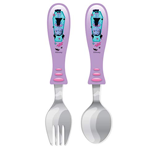 Zak Designs Vampirina Easy Grip Flatware Fork And Spoon Utensil Set – Perfect for Toddler Hands With Fun Characters, Contoured Handles And Textured Grips, Vampirina