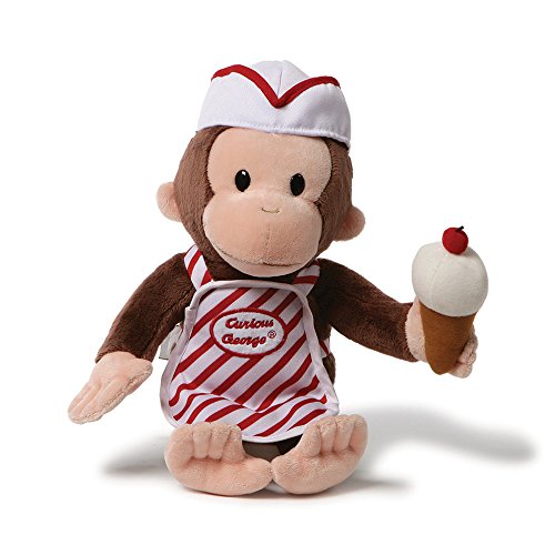 Book Cover GUND Curious George with Ice Cream Stuffed Animal Toy, 13